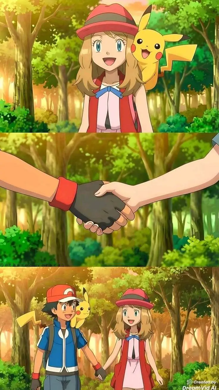 ai character: Ash and Serena background
