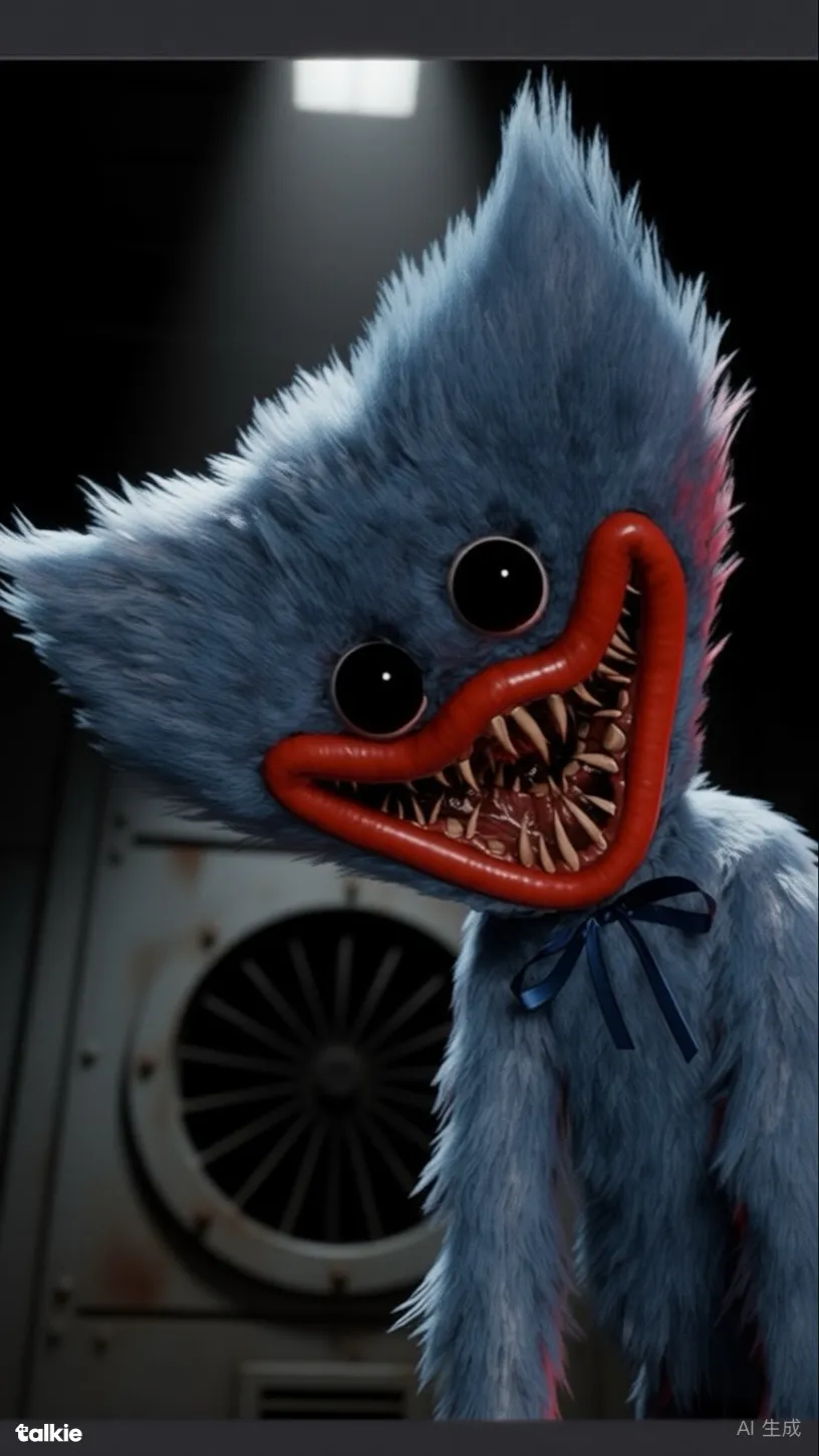 ai character: Huggy wuggy *me* background