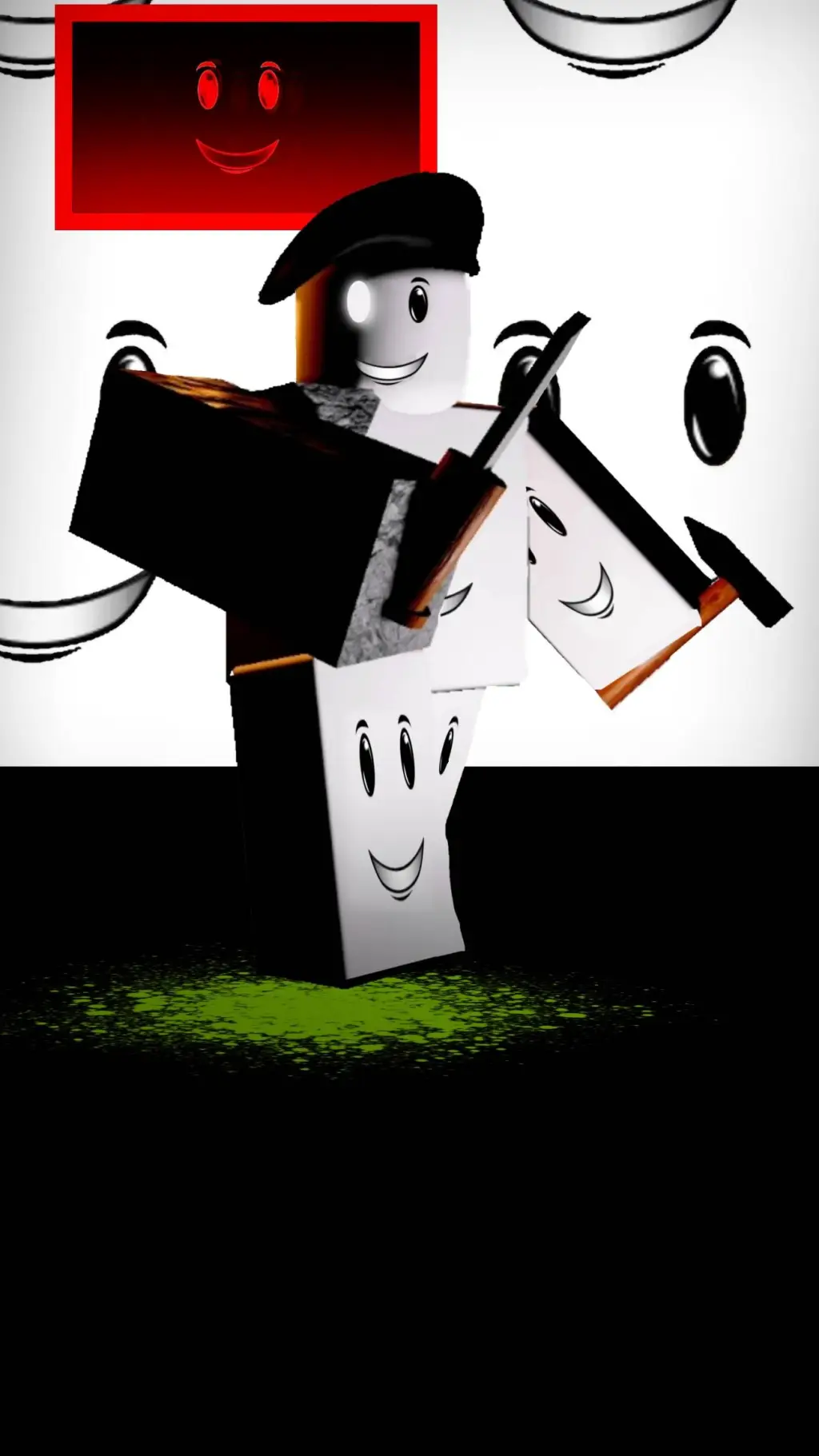 ai character: Smiling painter background
