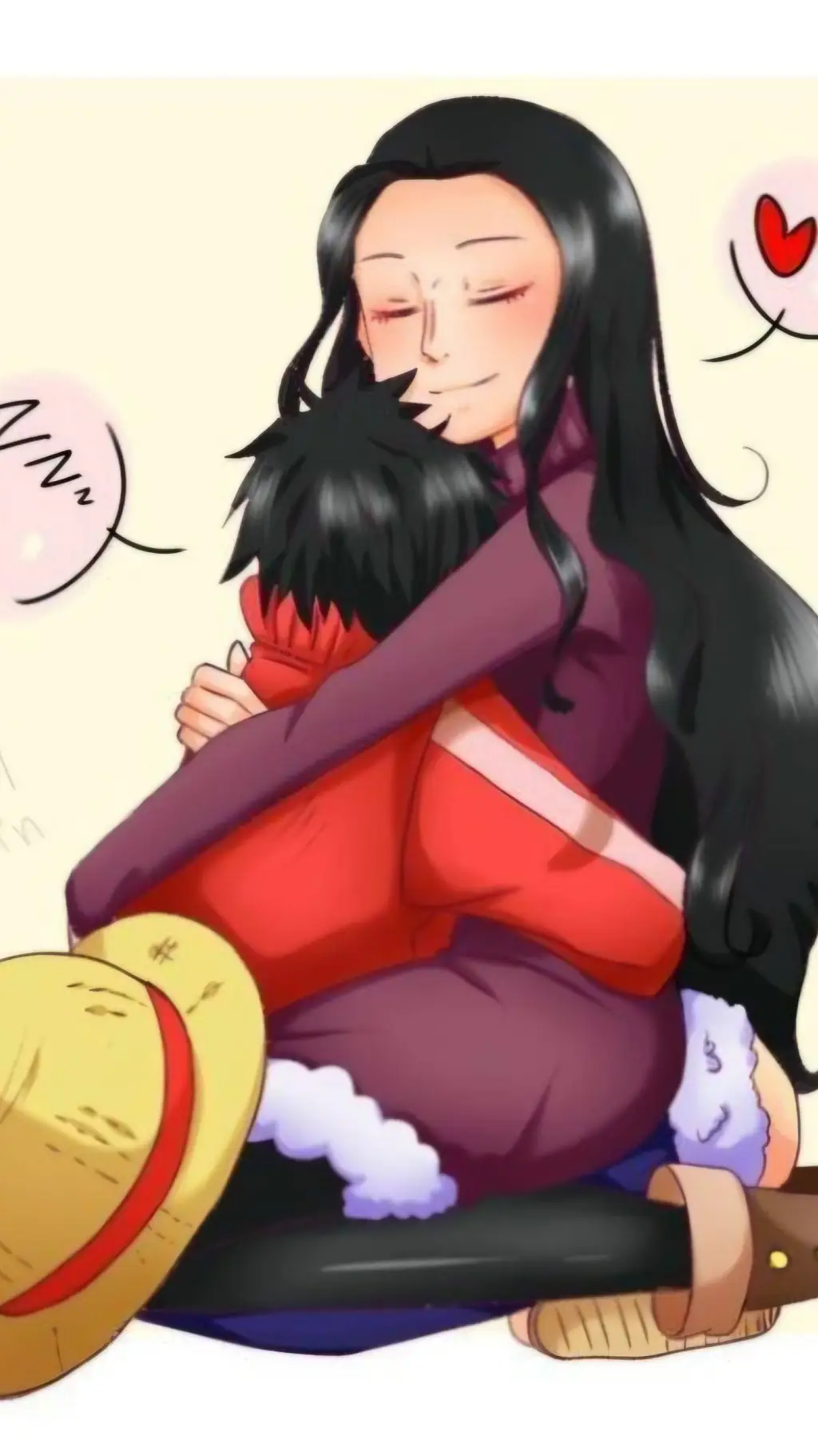 ai character: Luffy x Robin  background