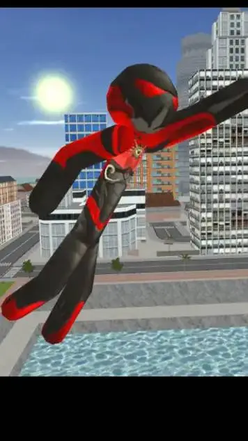 ai character: Stickman rope hero background