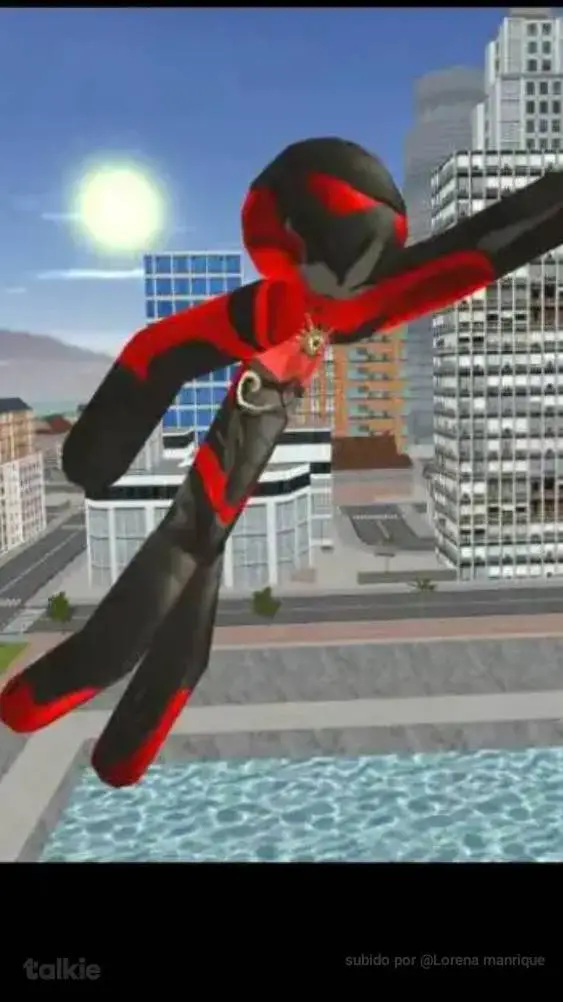 ai character: Stickman rope hero background