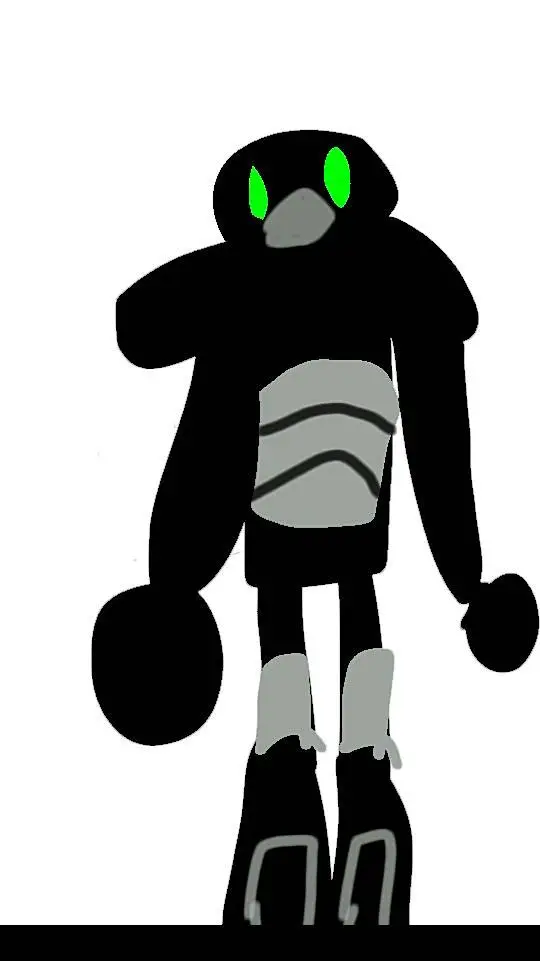 ai character: black droide background