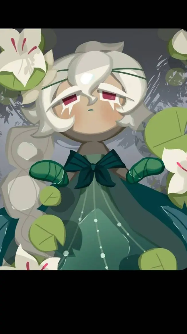 ai character: White Lily Cookie  background