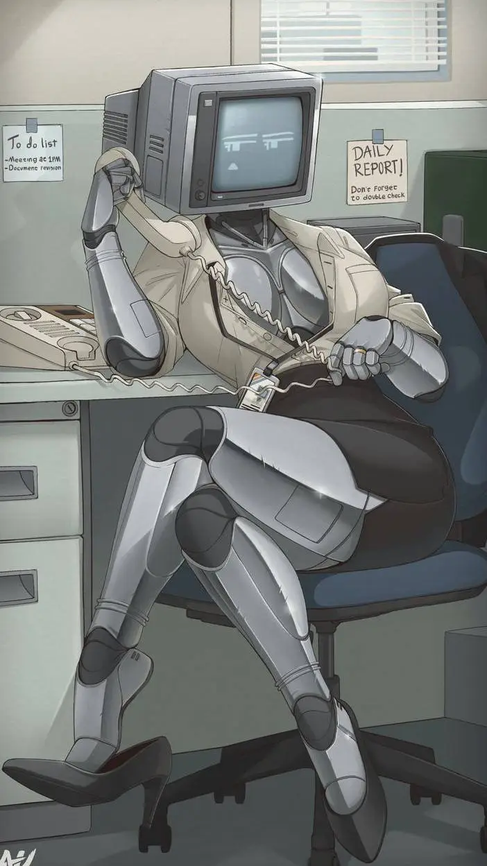 ai character: TV woman background