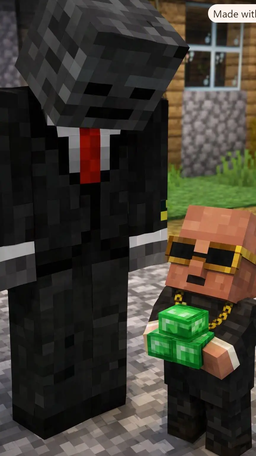 ai character: Grox and Villager background