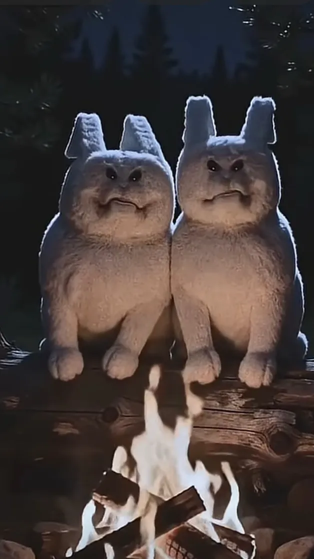ai character: two gubby in camp background