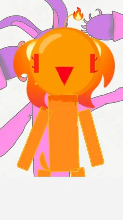 ai character: fiery background