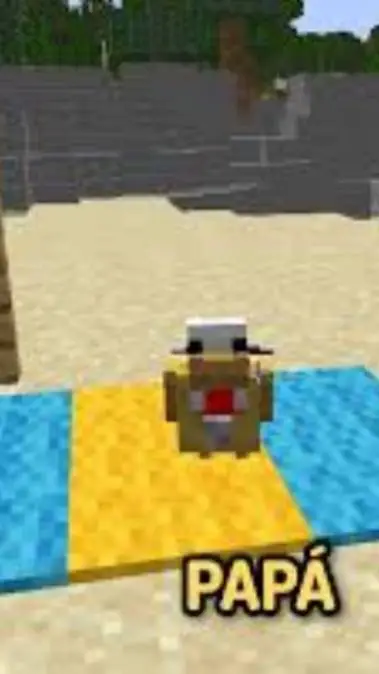ai character: pollo y calce background