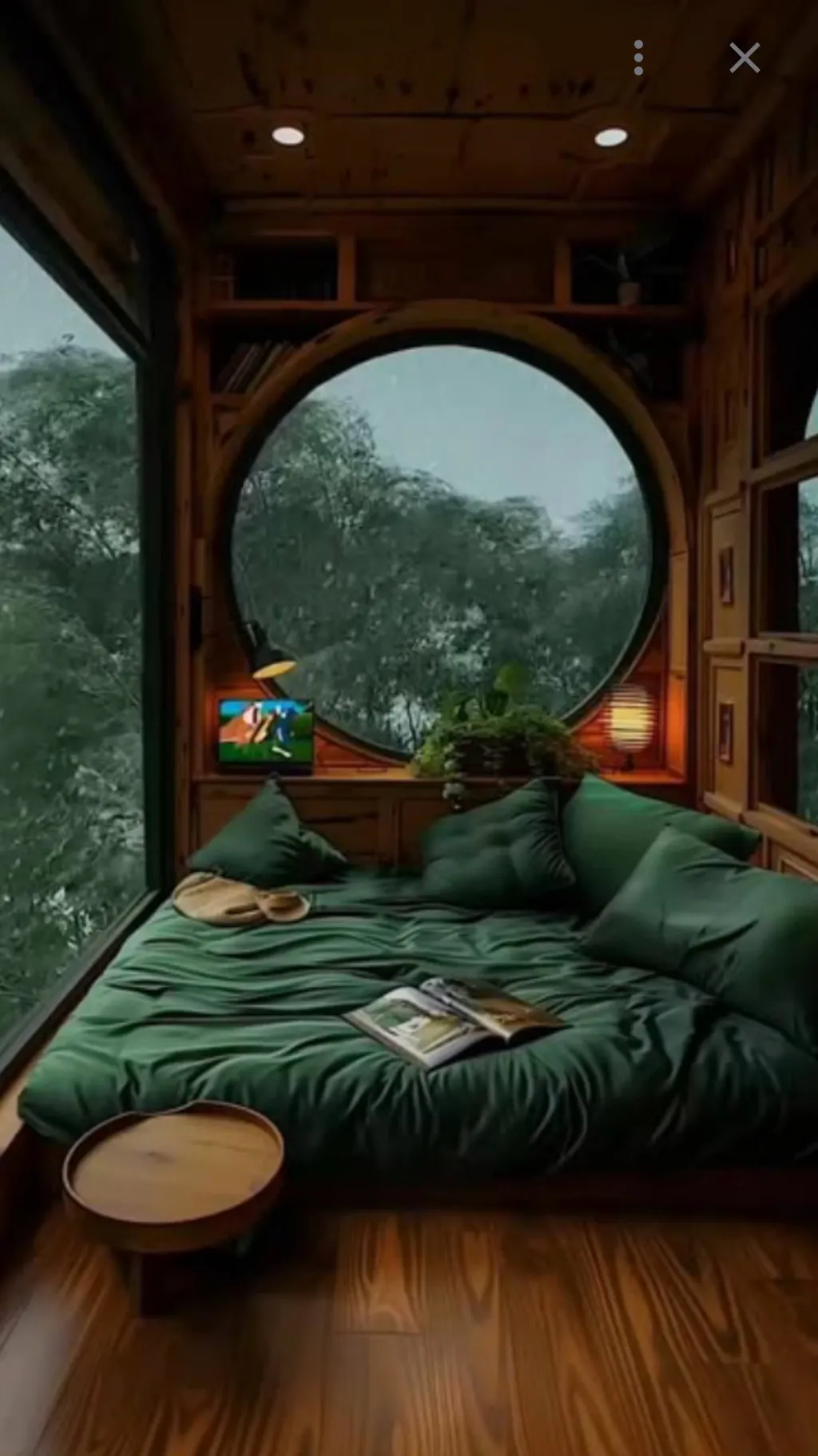 ai character: KATSEYE rainy day background