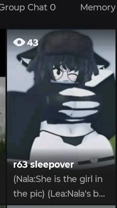 ai character: r63 sleepover  background