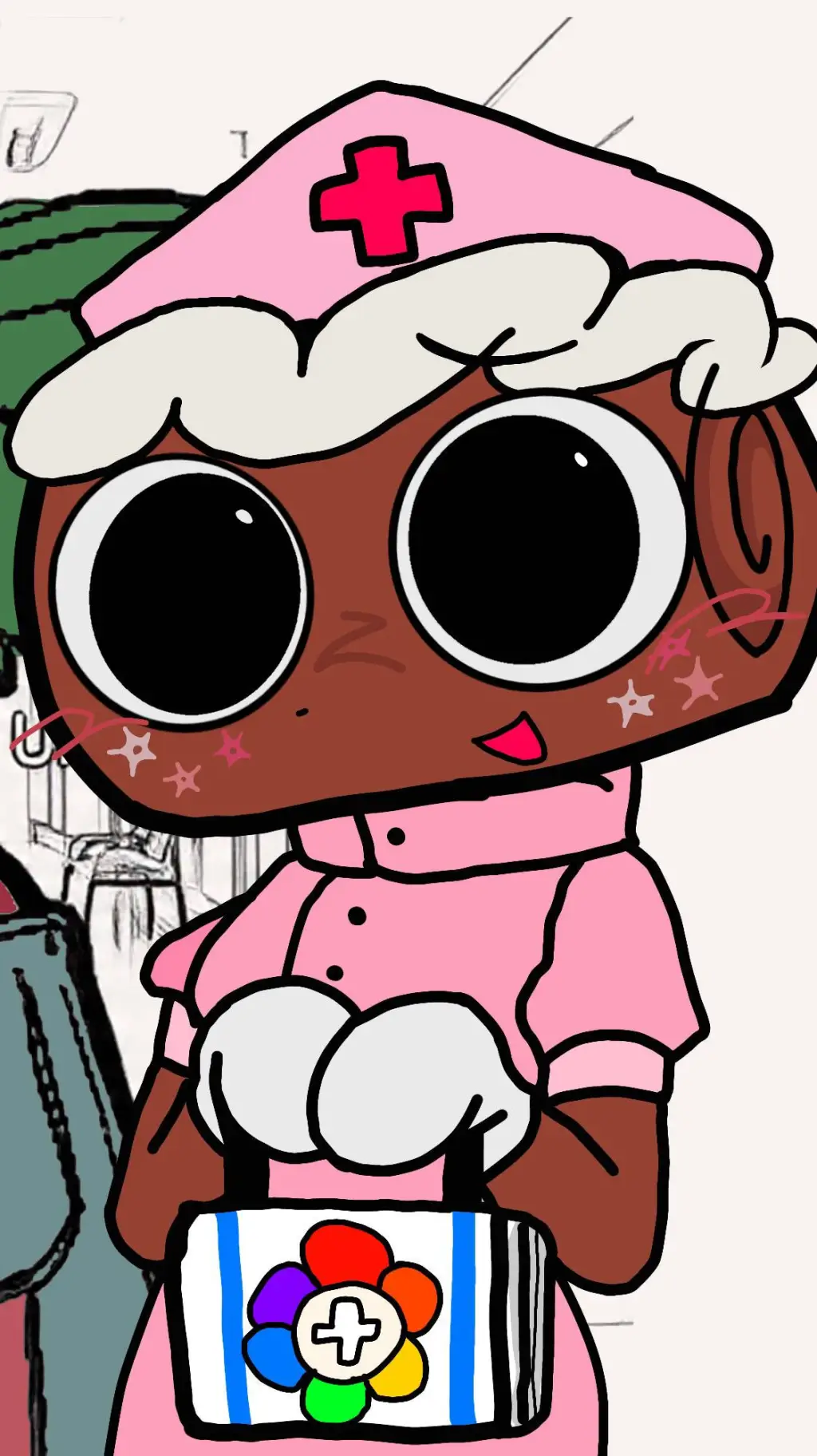 ai character: Fruitcake?(🏥) background