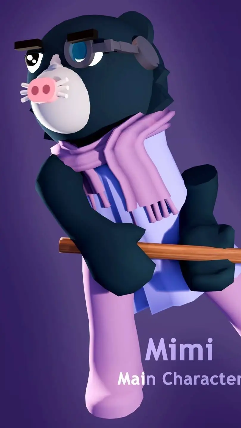 ai character: Mimi (piggy) background