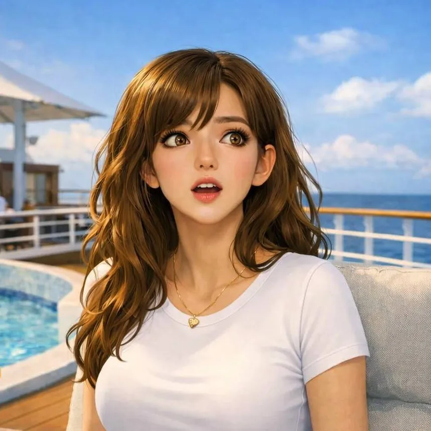 chat with ai character: cruise ship TG