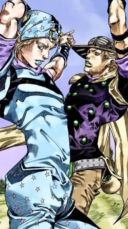 ai character: gyro e Jonny  background