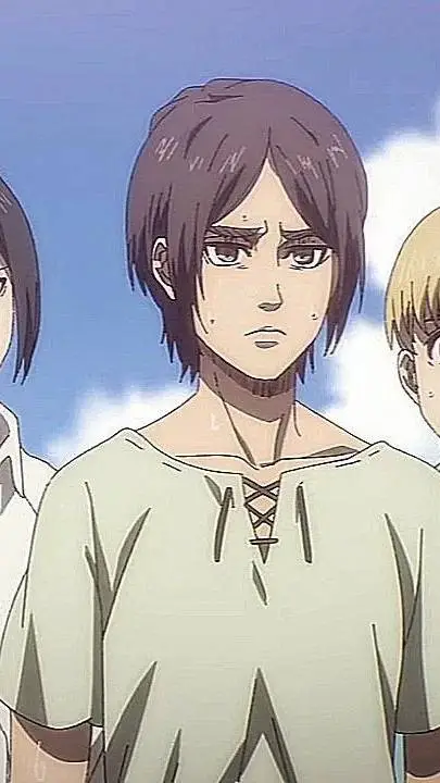 ai character: eren Mikasa armin background