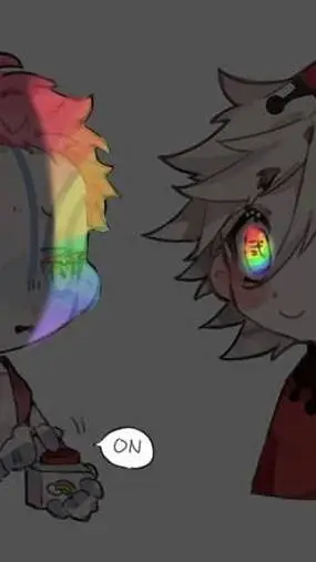 ai character: Ojos arcoiris background