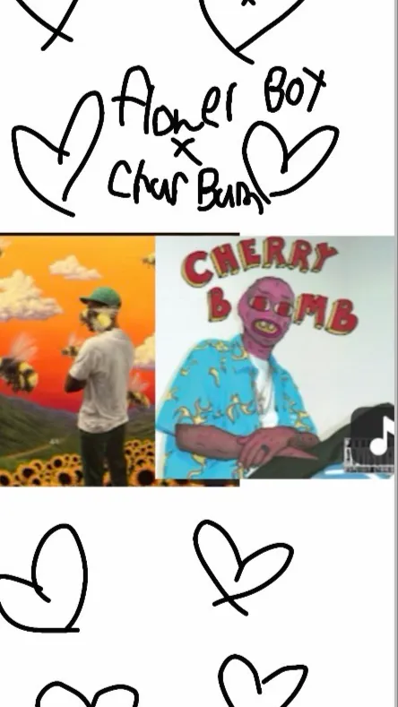 ai character: Flower x cherry background