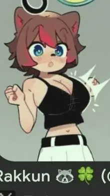 ai character: 🦝🩷🦝 Rakkun🦝🩷🦝 background