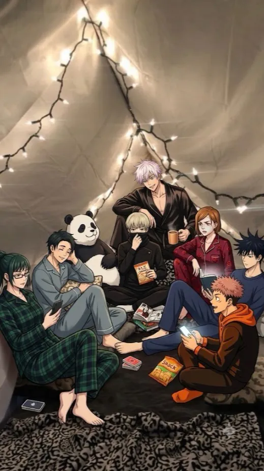 ai character: Jjk sleepover  background