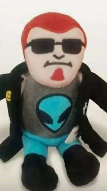 ai character: postal dude doll background