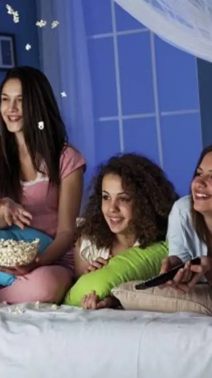 ai character: girls sleepover  background