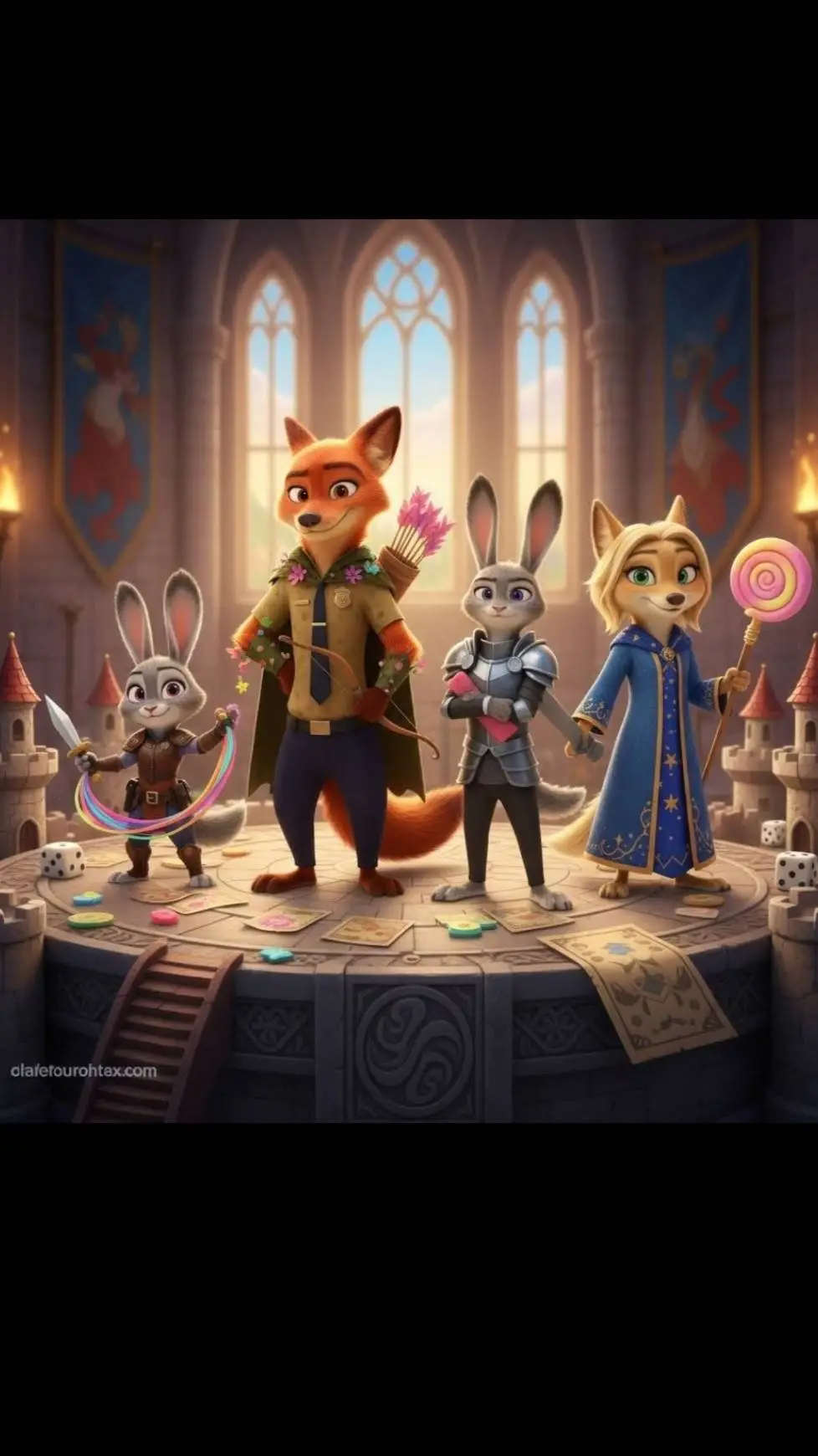 ai character: Zootopia x DnD background