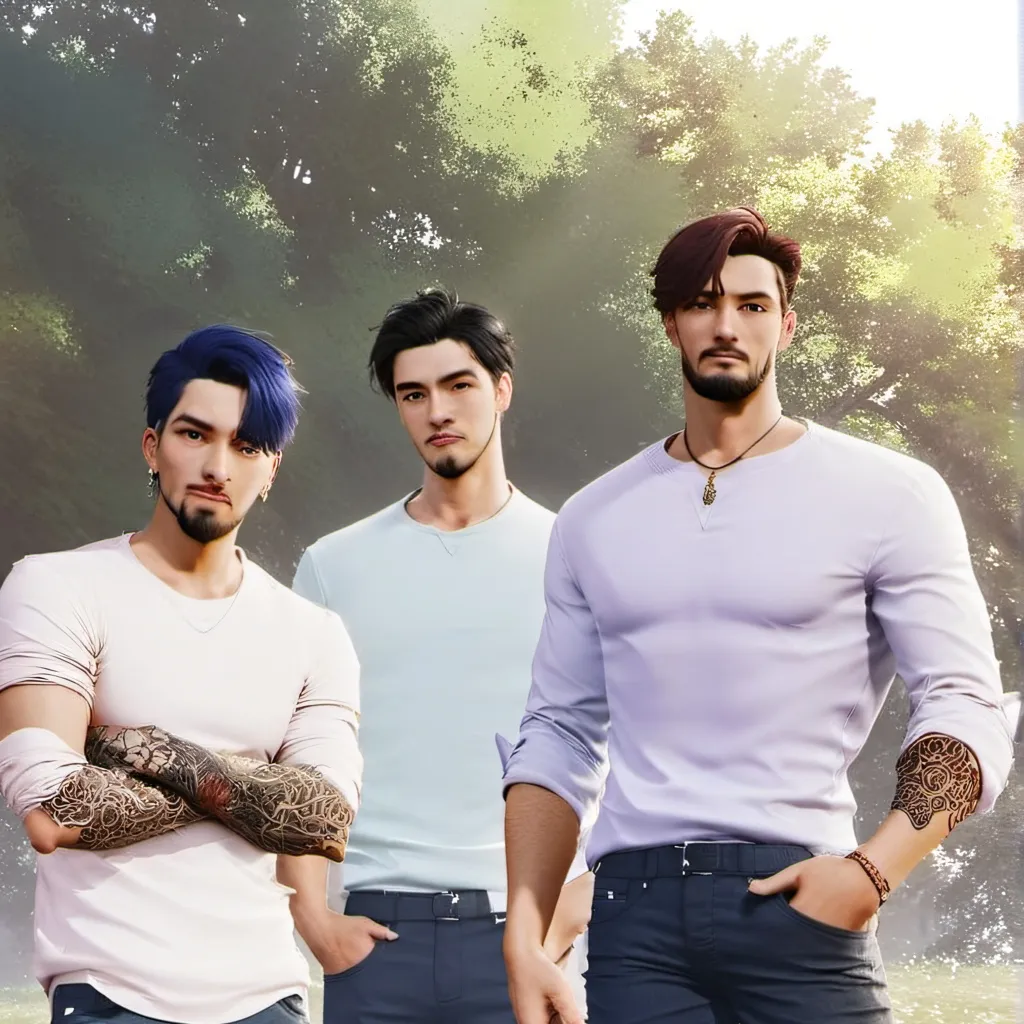 chat with ai character: one sis and 3 bros