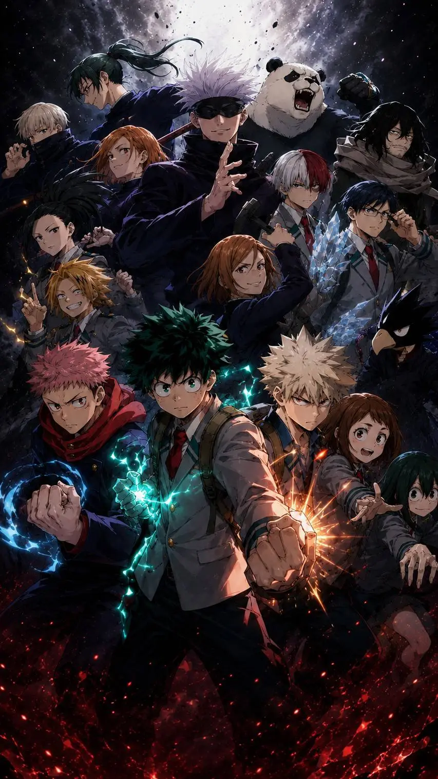 ai character: MHA X JJK NUEVOS background