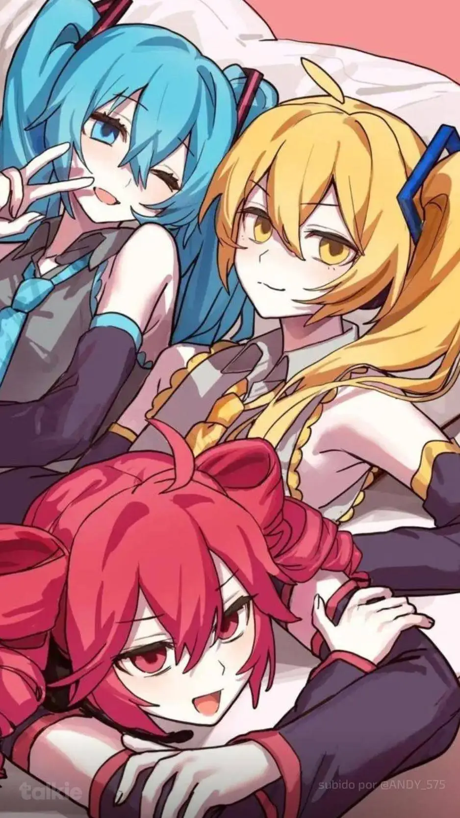 ai character: Miku, Neru y Teto background