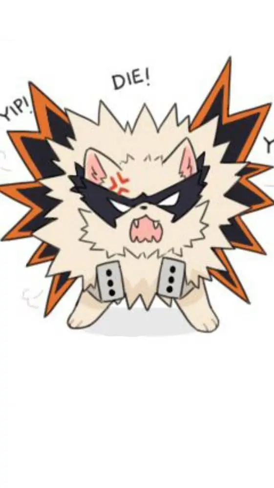 ai character: Bakugo chihuahua  background