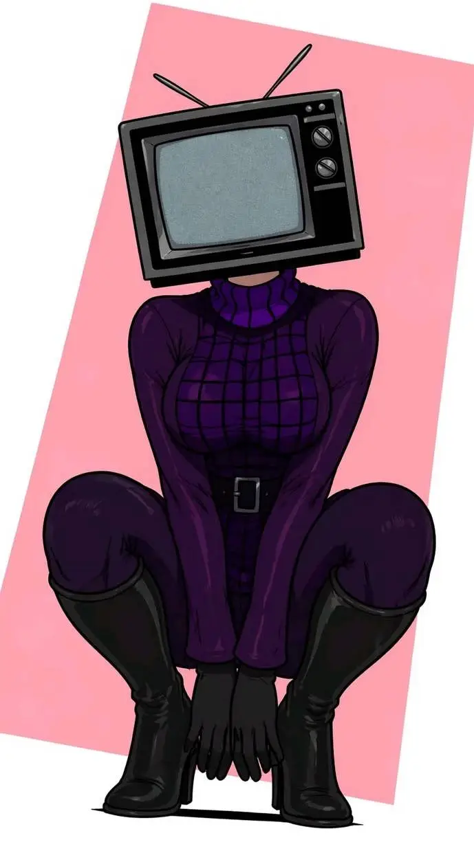ai character: tv woman  background