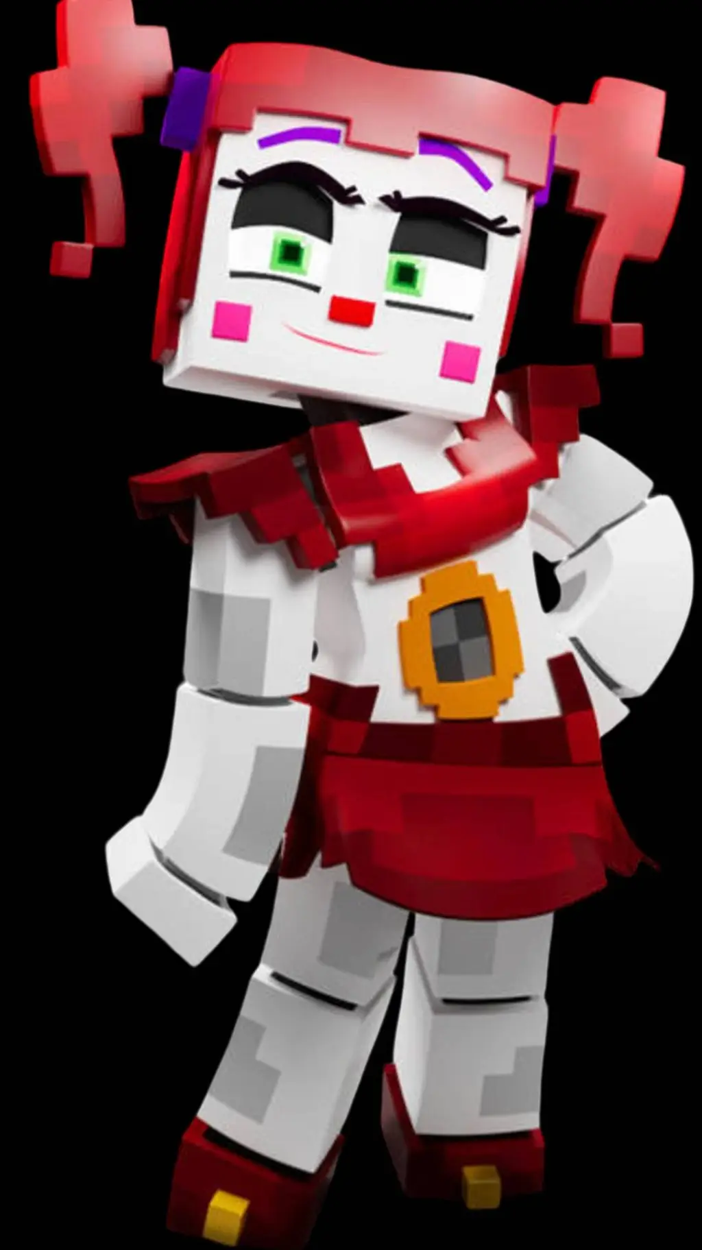 ai character: Circus Baby or C.B background