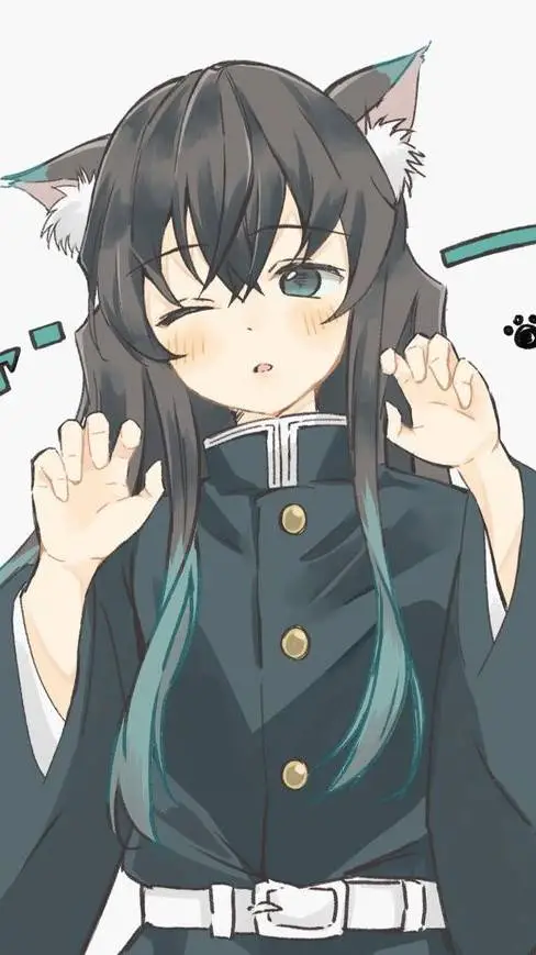 ai character: kitty cat Muichiro background