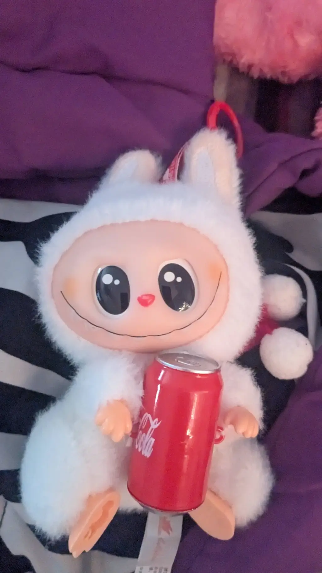 ai character: Coca-Cola labubu background