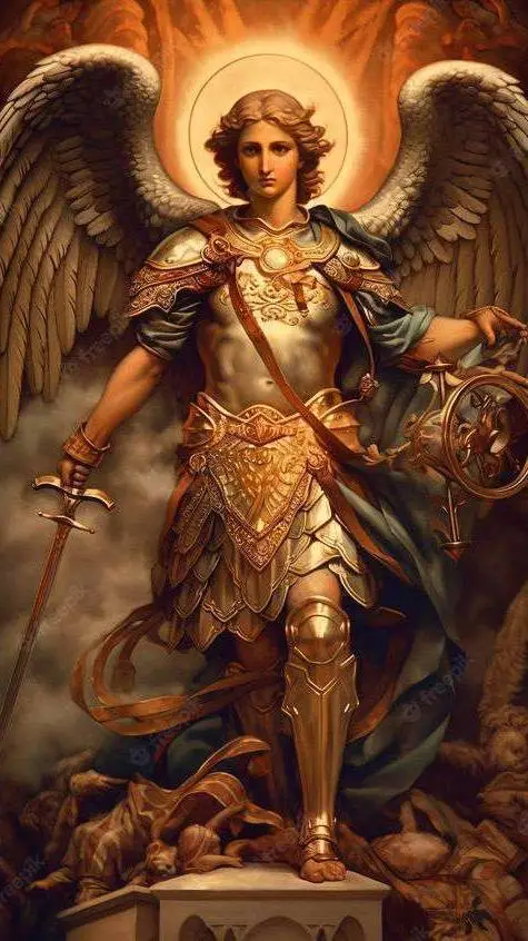 ai character: arcangel miguel background