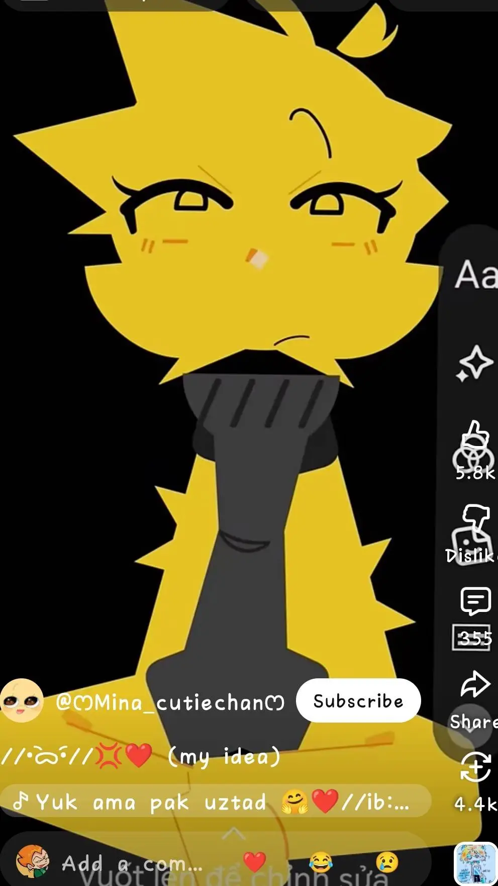 ai character: minacutichan background