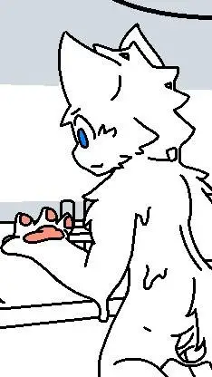 ai character: latex blod/furry background