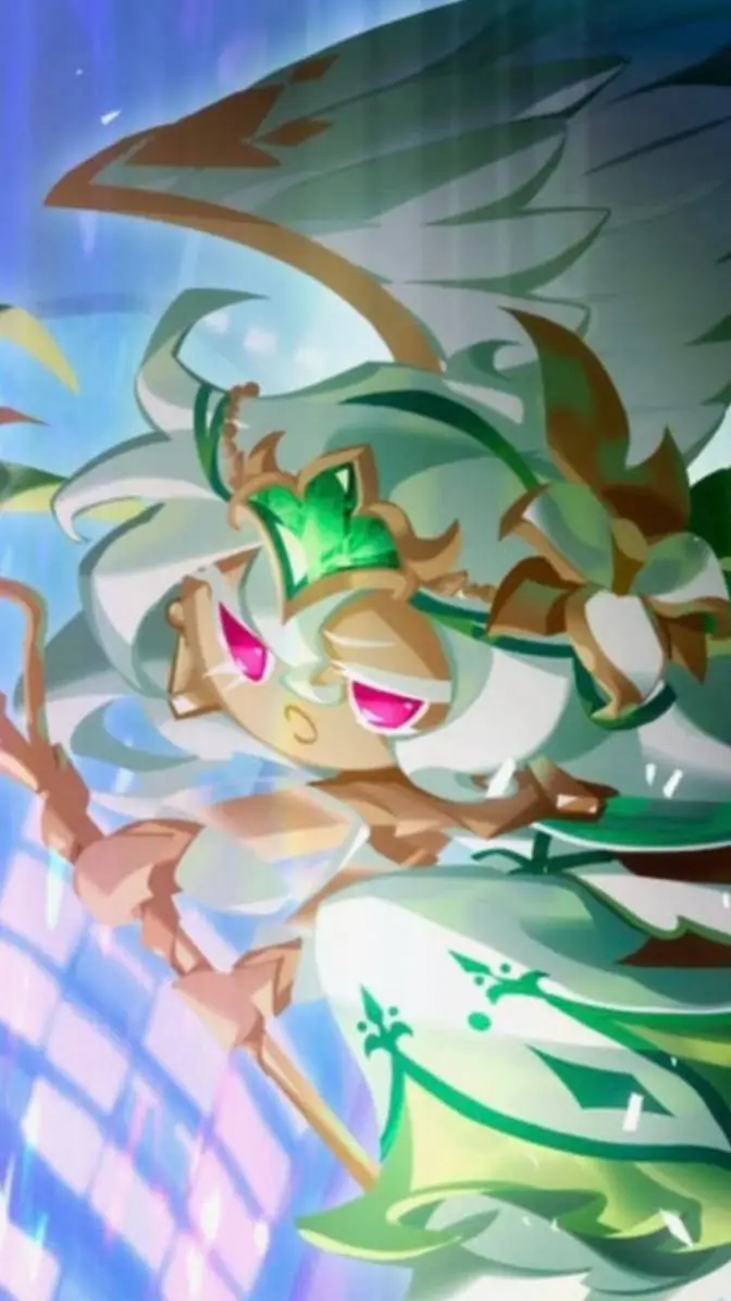 ai character: white lily cookie background