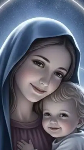 ai character: virgin mary  background
