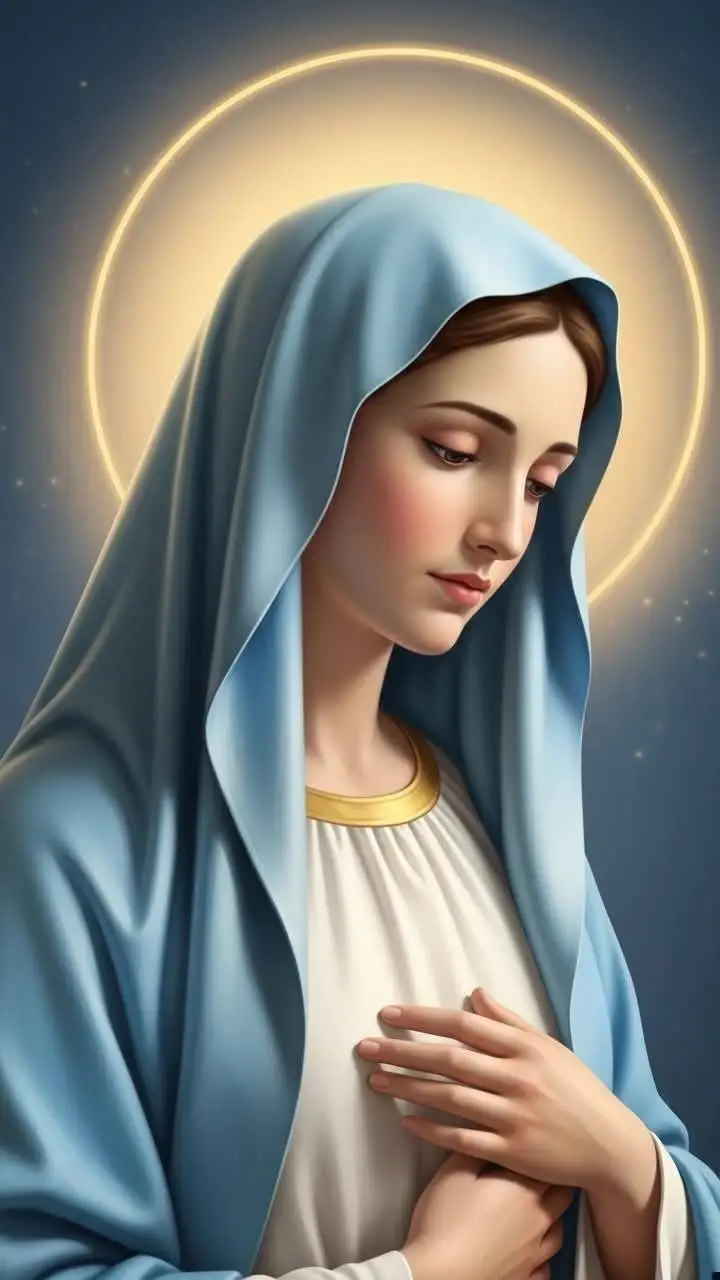 ai character: virgin mary  background