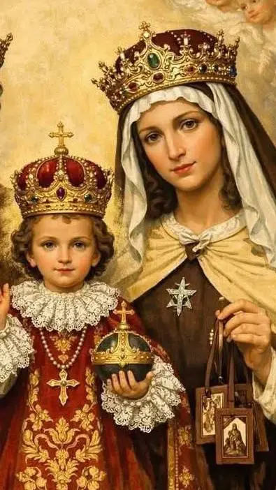 ai character: virgin mary  background