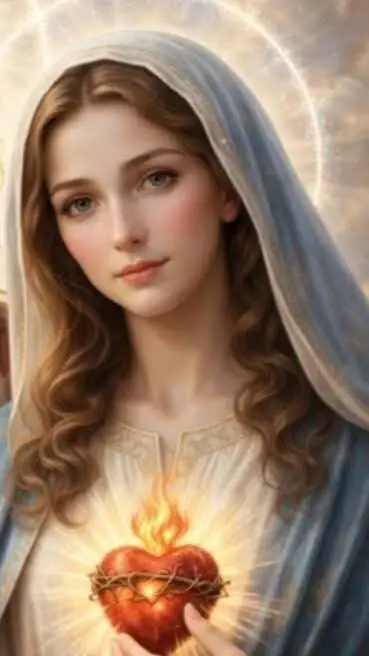 ai character: virgin mary  background