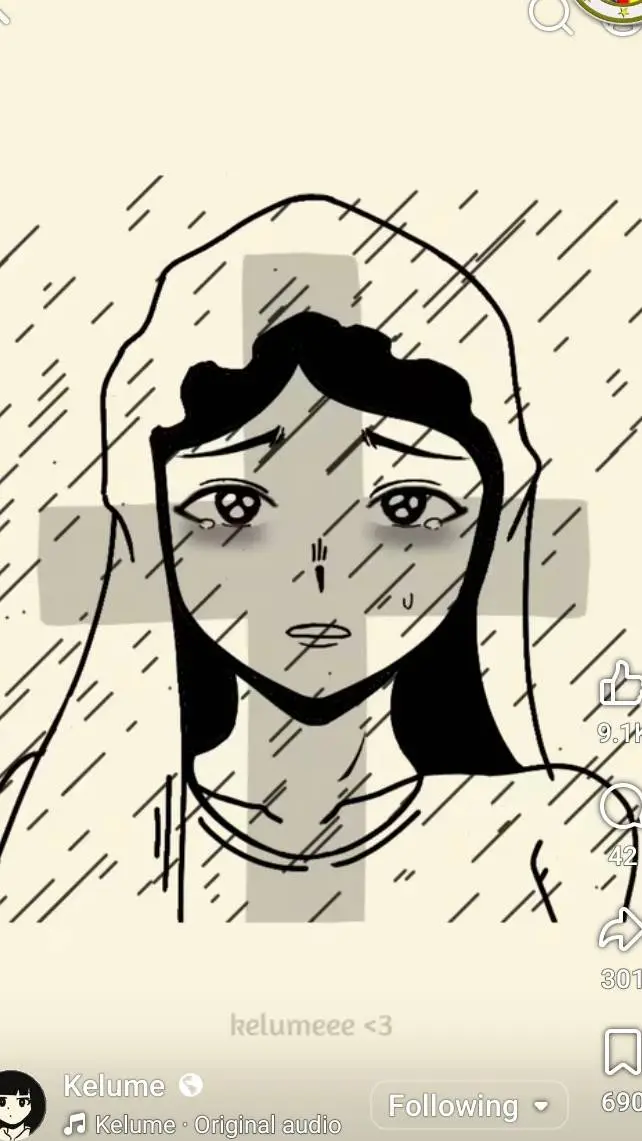 ai character: virgin mary  background