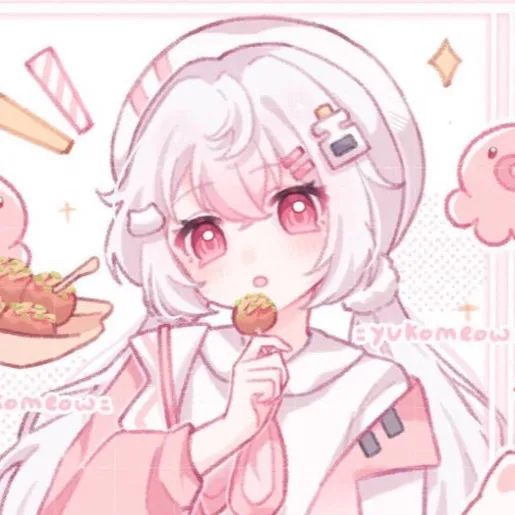 chat with ai character: Anime girl eating!
