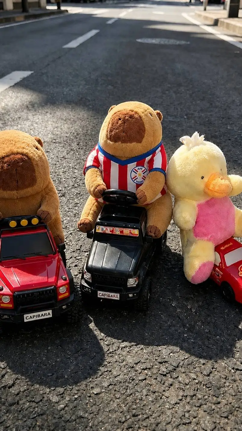 ai character: peluches en autos! background