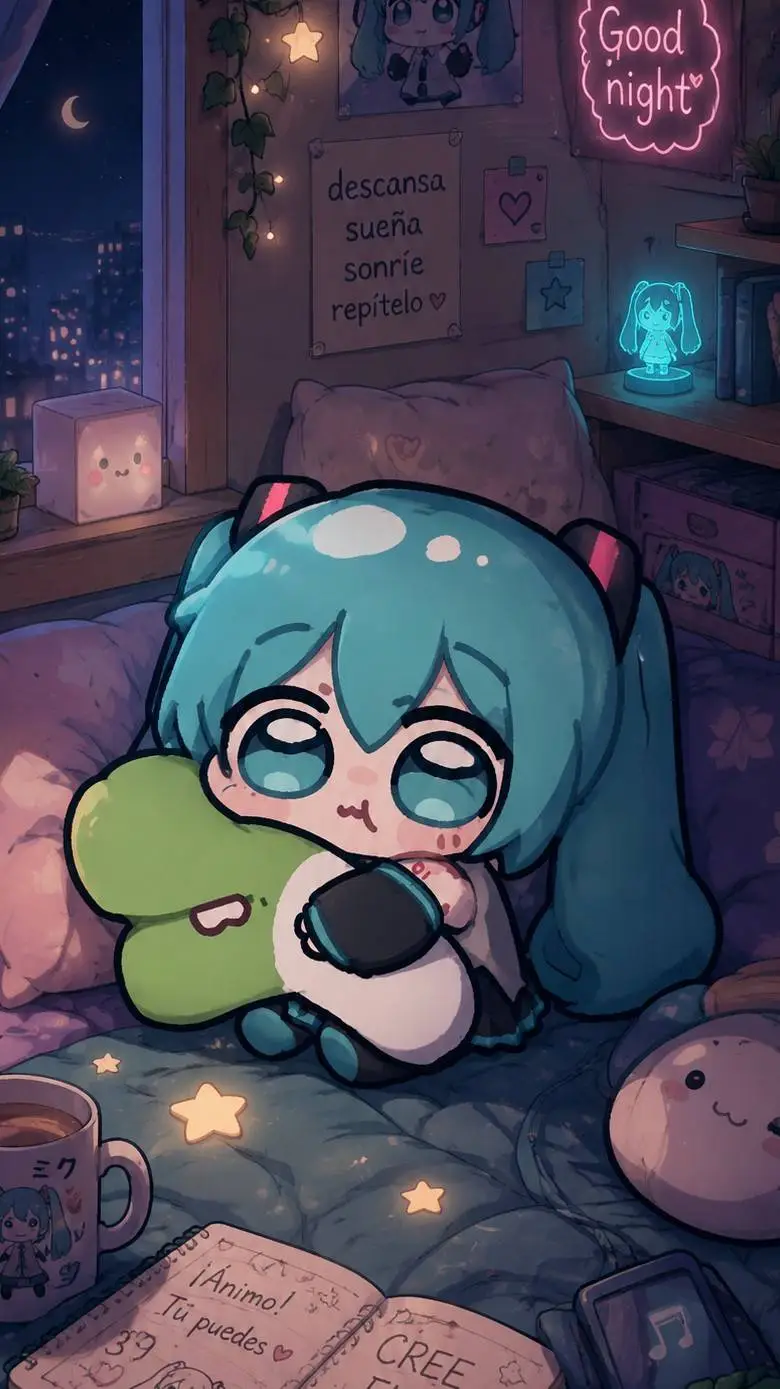 ai character: Hatsune Miku  background