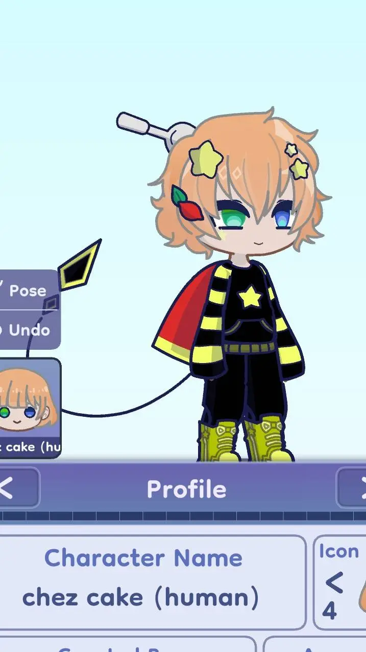 ai character: chez cake background