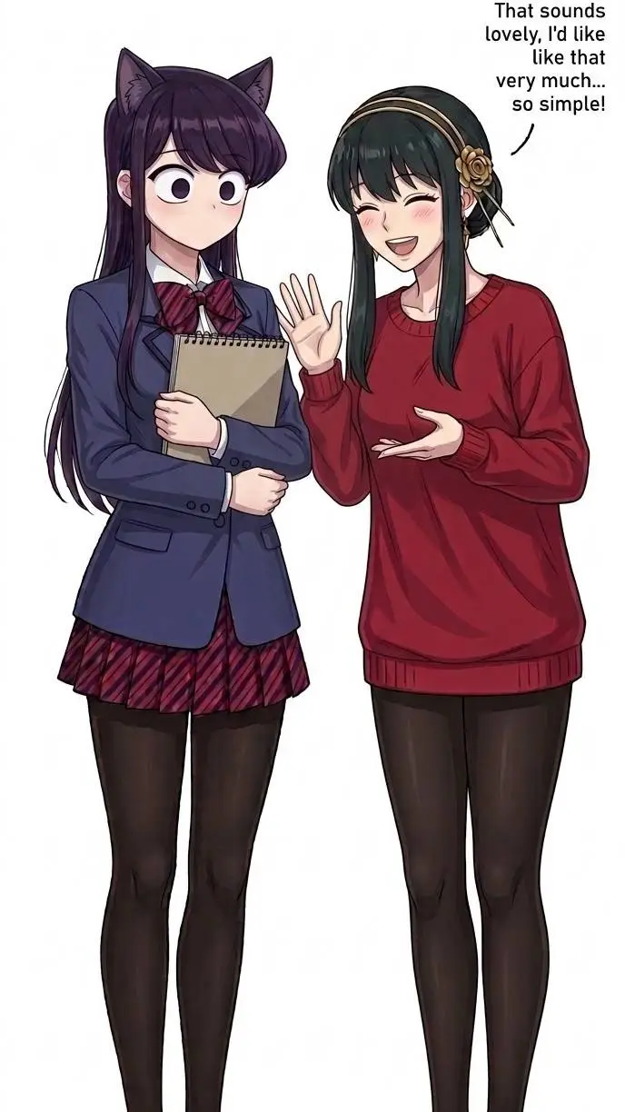 ai character: yor and komi background