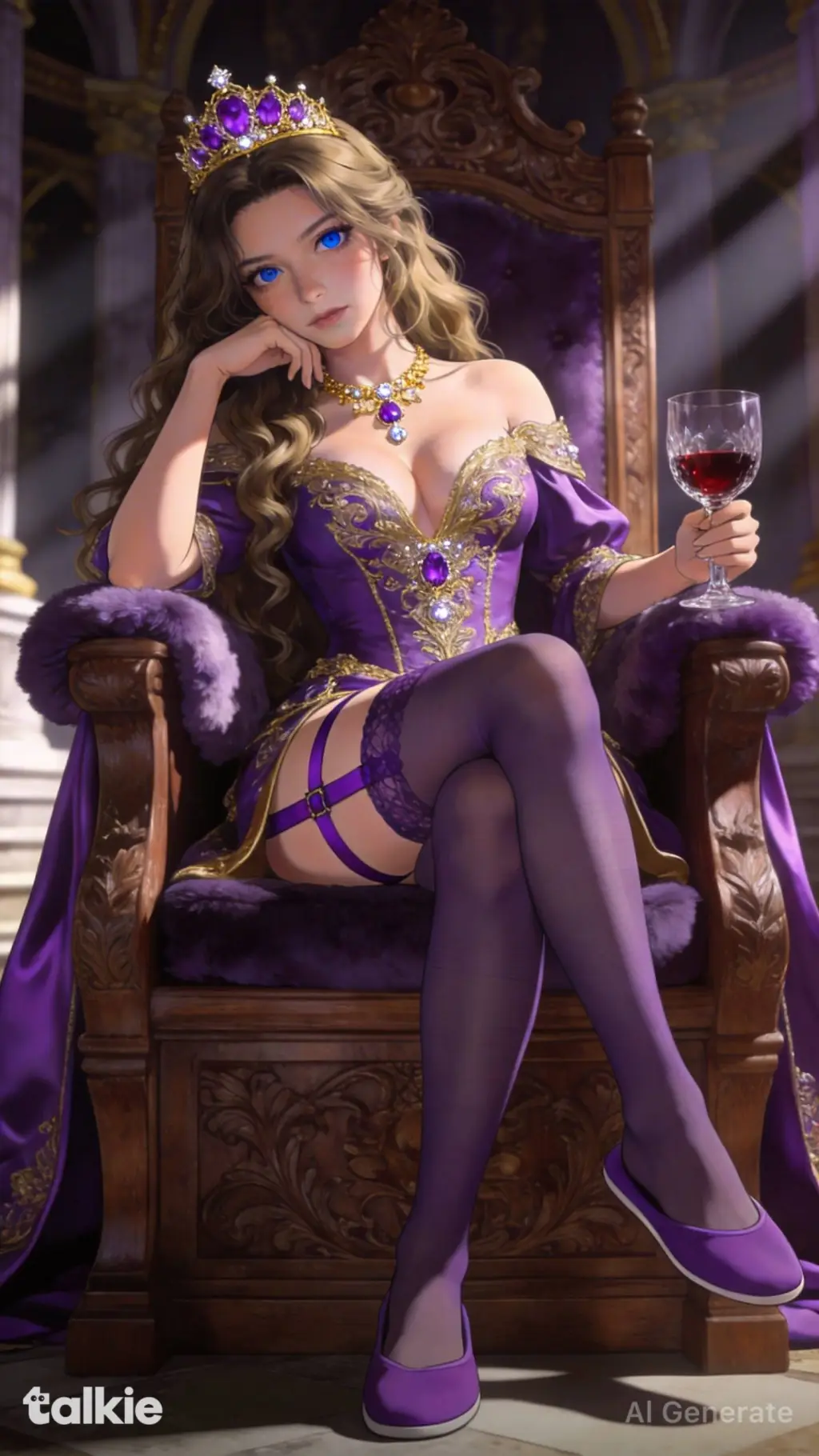 ai character: Queen Regina Booth background